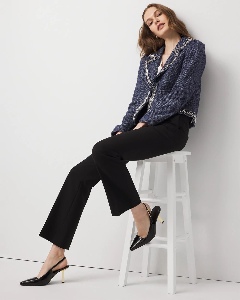 Chain Trim Tweed Jacket