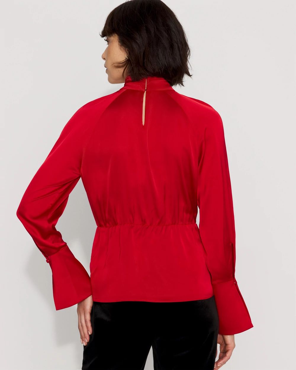 Twist Front Satin Blouse