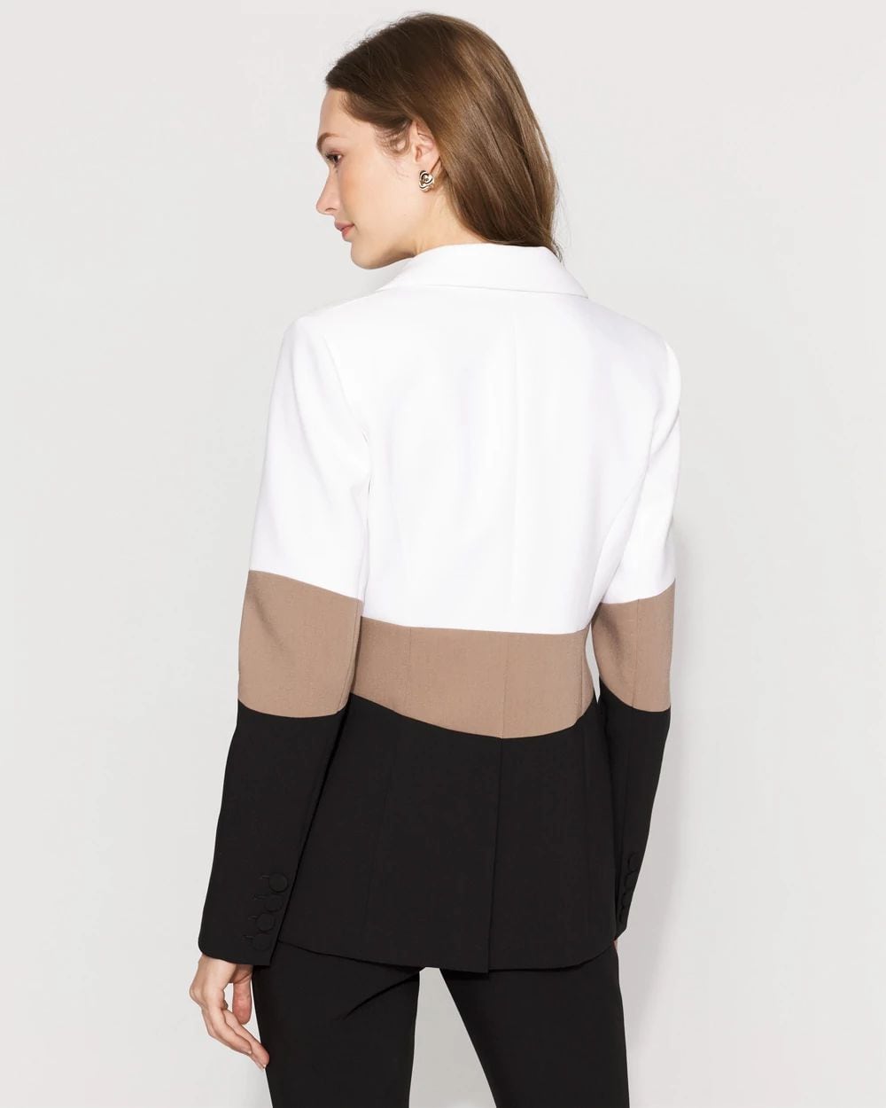 Colorblocked One-Button Blazer