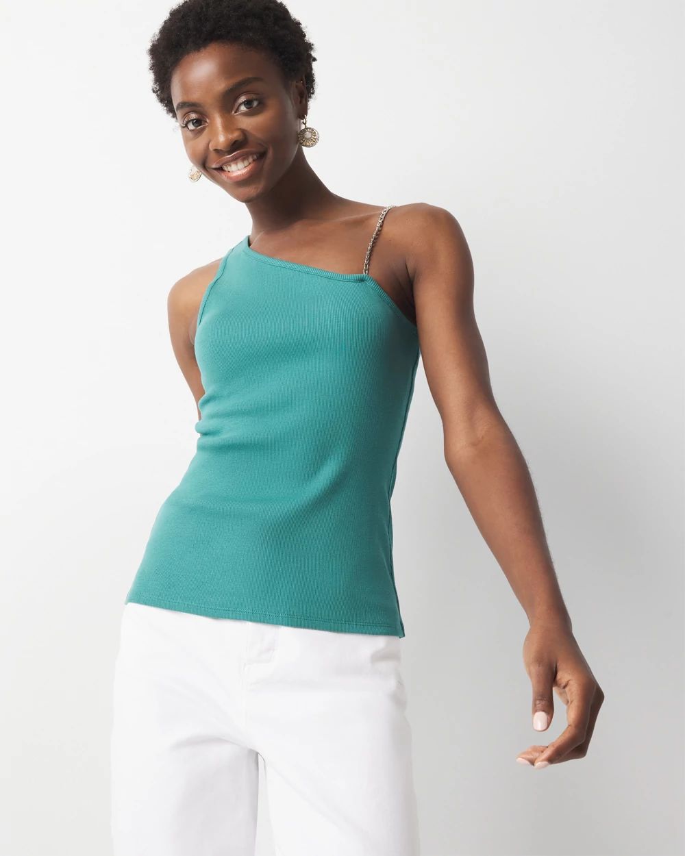 Chain Strap Ribbed Tank