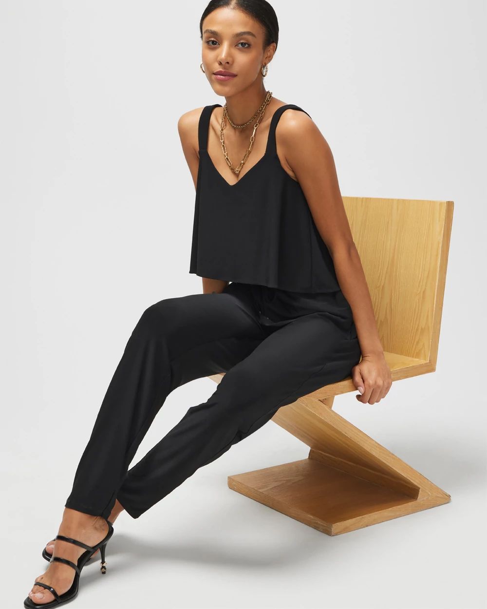 Matte Jersey Metallic Print Jumpsuit