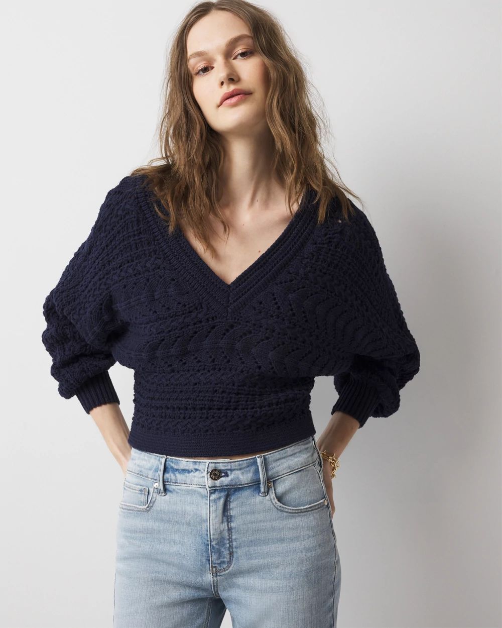 Chunky Knit Dolman Pullover Sweater