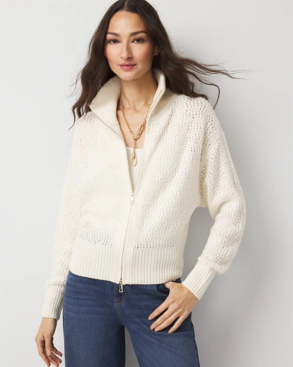 Petite Wool-Blend Bouclé Cardigan