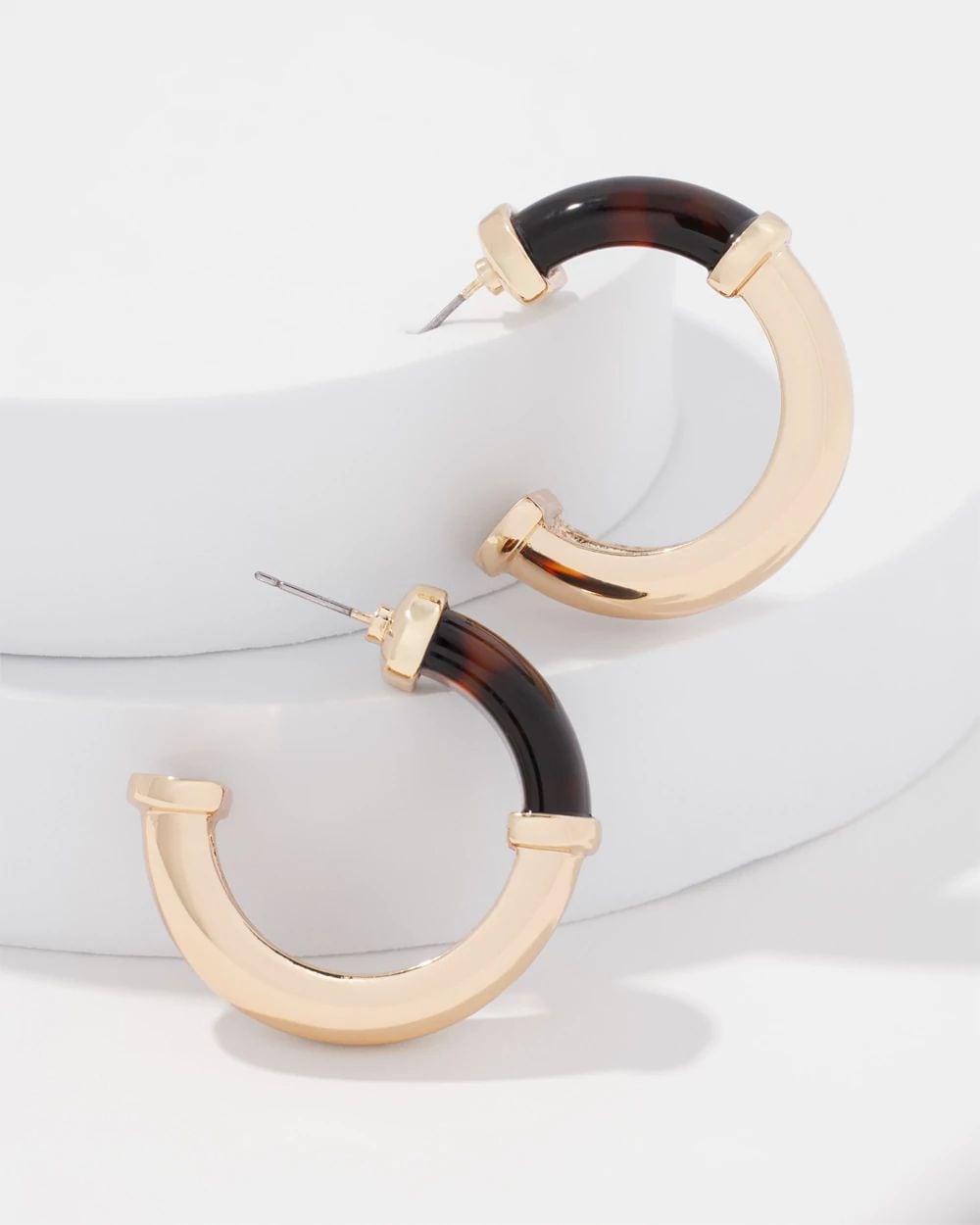 Gold and Tortoiseshell Hoop Earrings