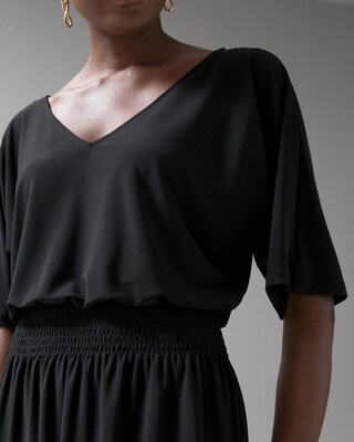 Kimono Sleeve Smocked Waist Dress click to view larger image.