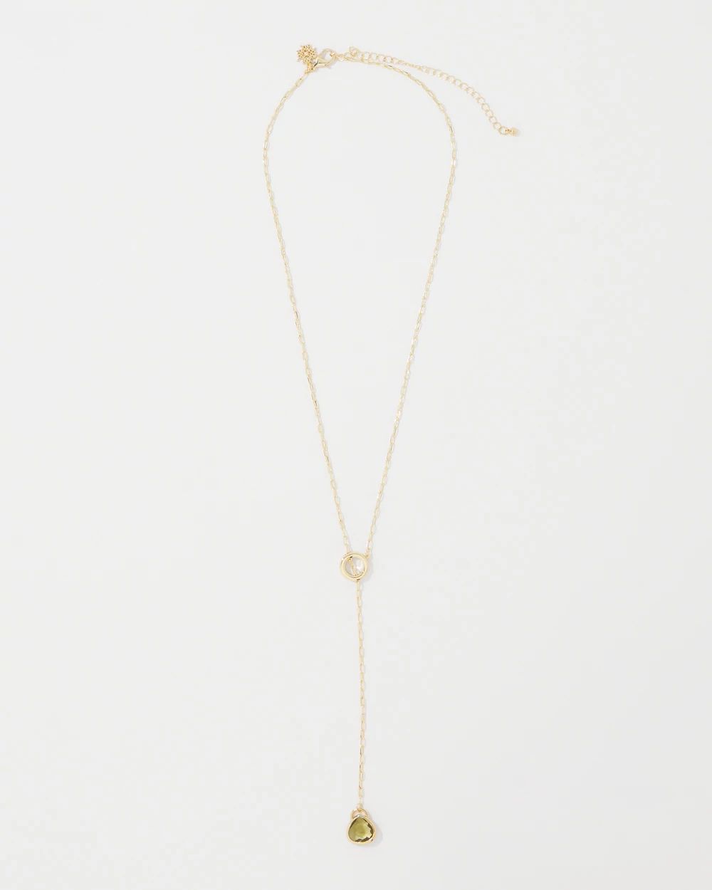 Olive + Gold Y Necklace