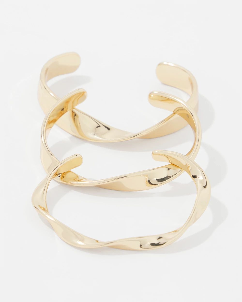 3-Pack Gold Twisted Bangles