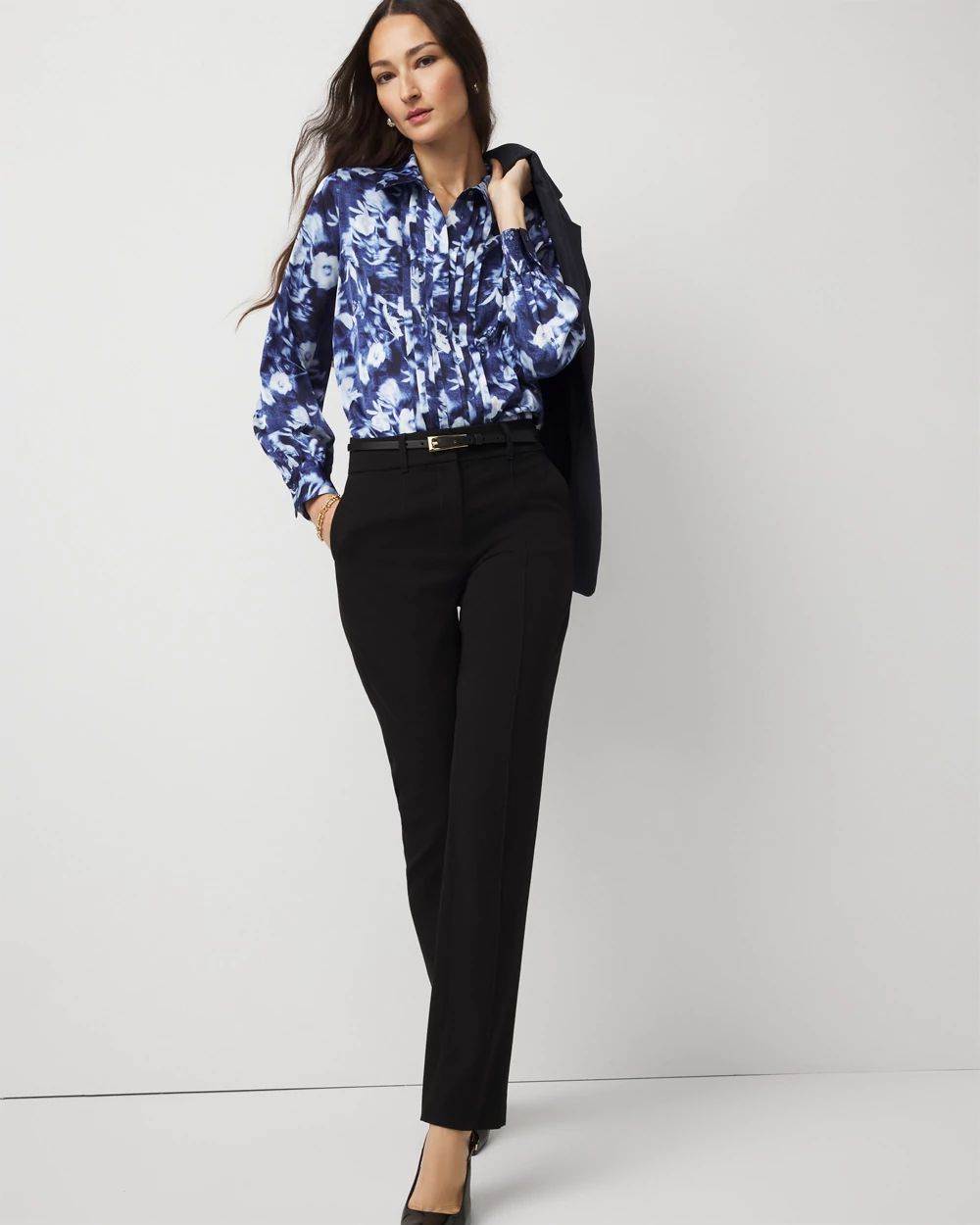 Pintuck Satin Shirt