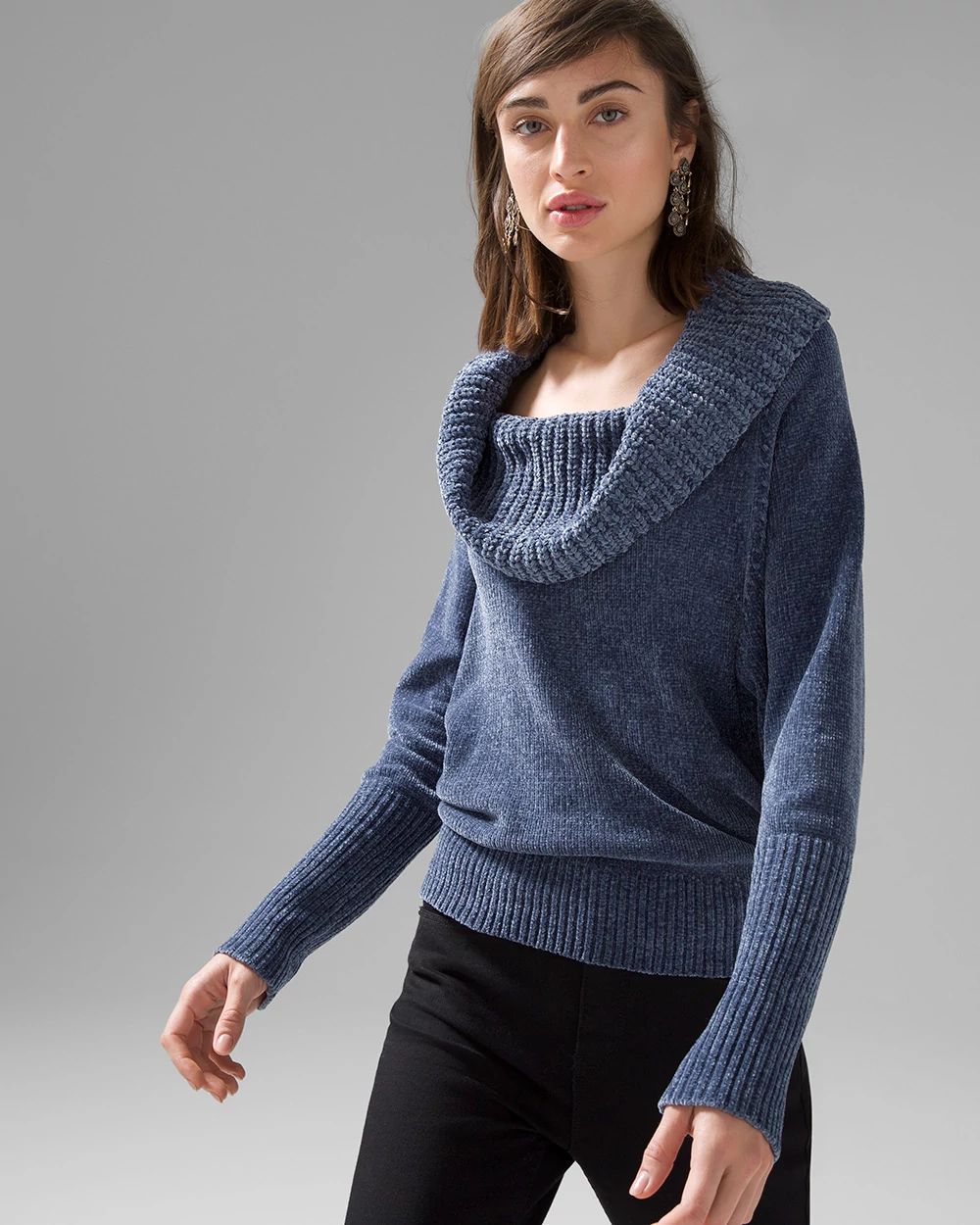 Cowl Neck Chenille Sweater