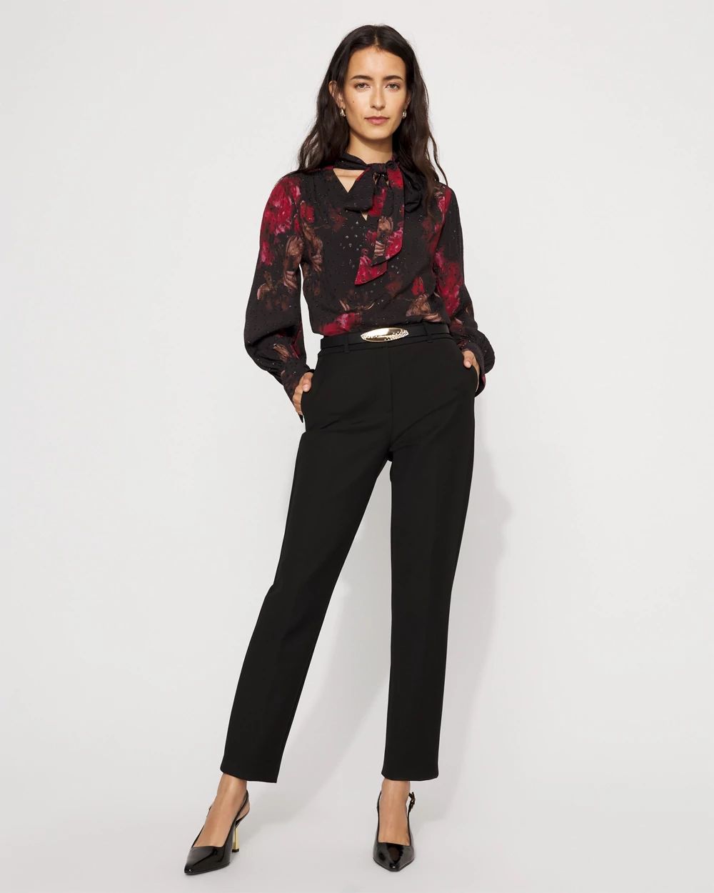 High-Rise Elle Slim Ankle Pant