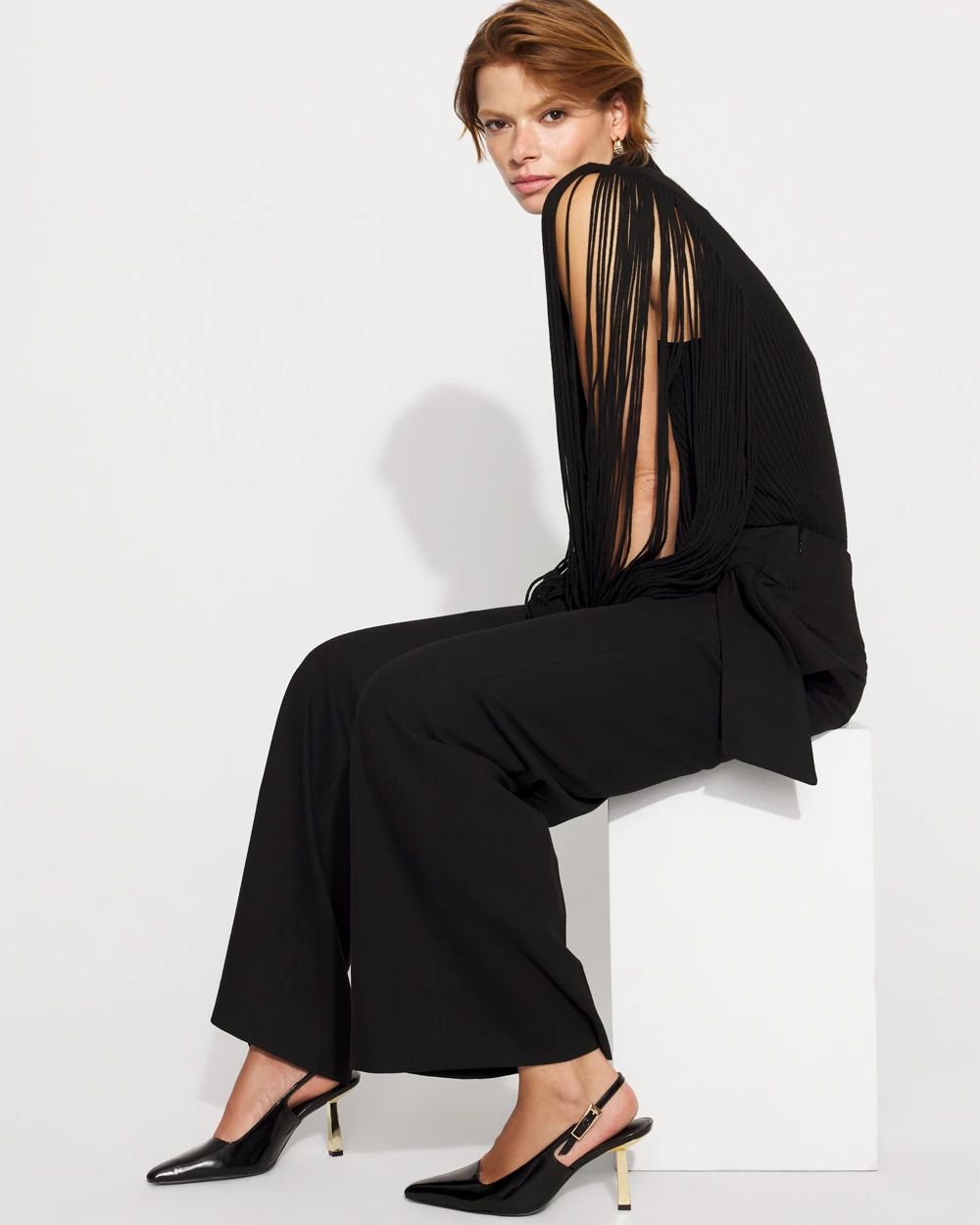 Tie Detail Wide-Leg Pant