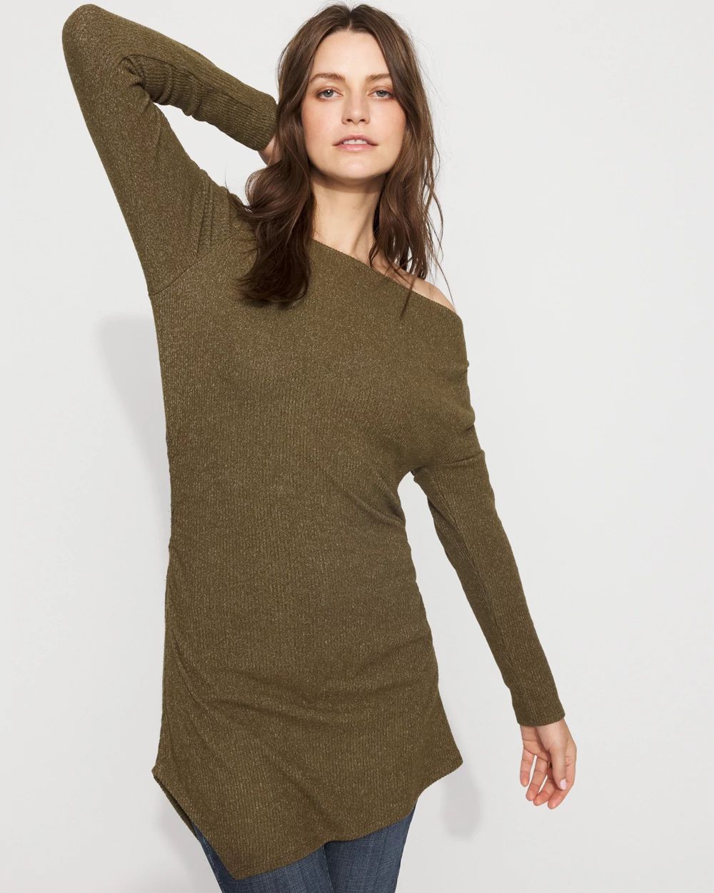 Asymmetrical Rib Snit Top