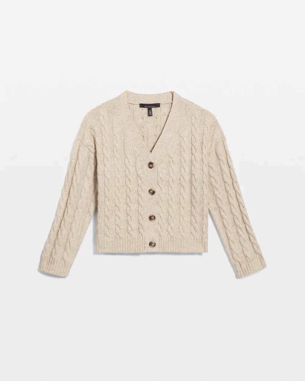 Cable-Knit Button-Front Cardigan