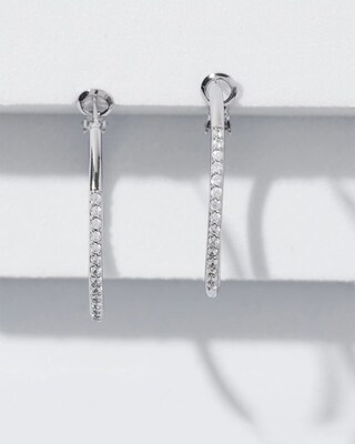 Silver Small Pave Hoop Earrings