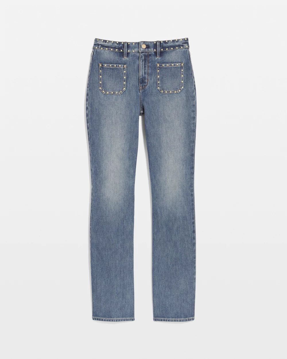 Studded High Rise Bootcut Jean