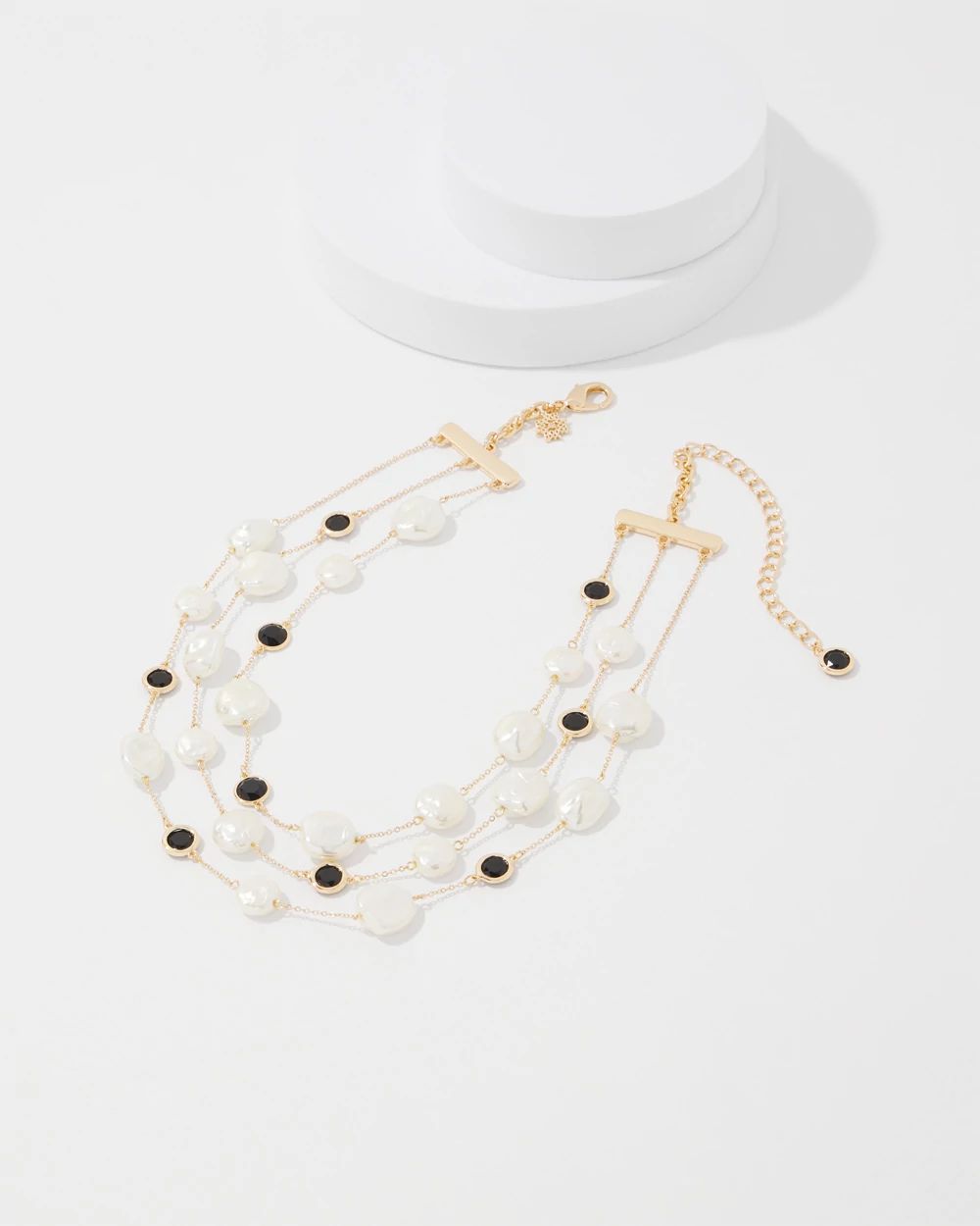 Black + White Multiple Strand Short Necklace