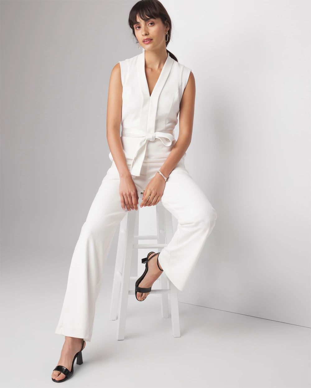 Sleeveless Tie Waist Jumpsuit