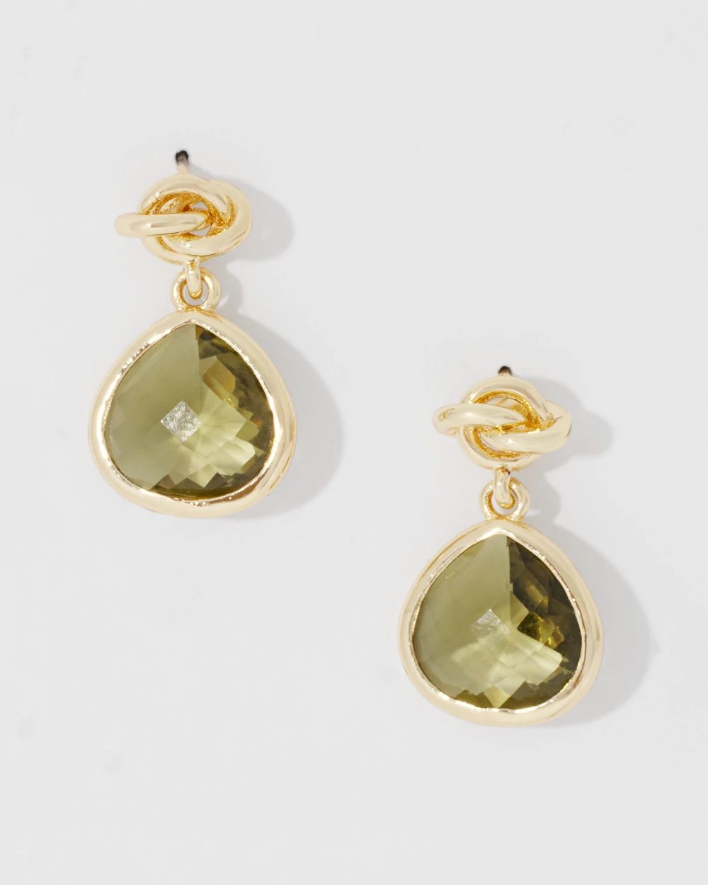 Olive + Gold Drop Earrings
