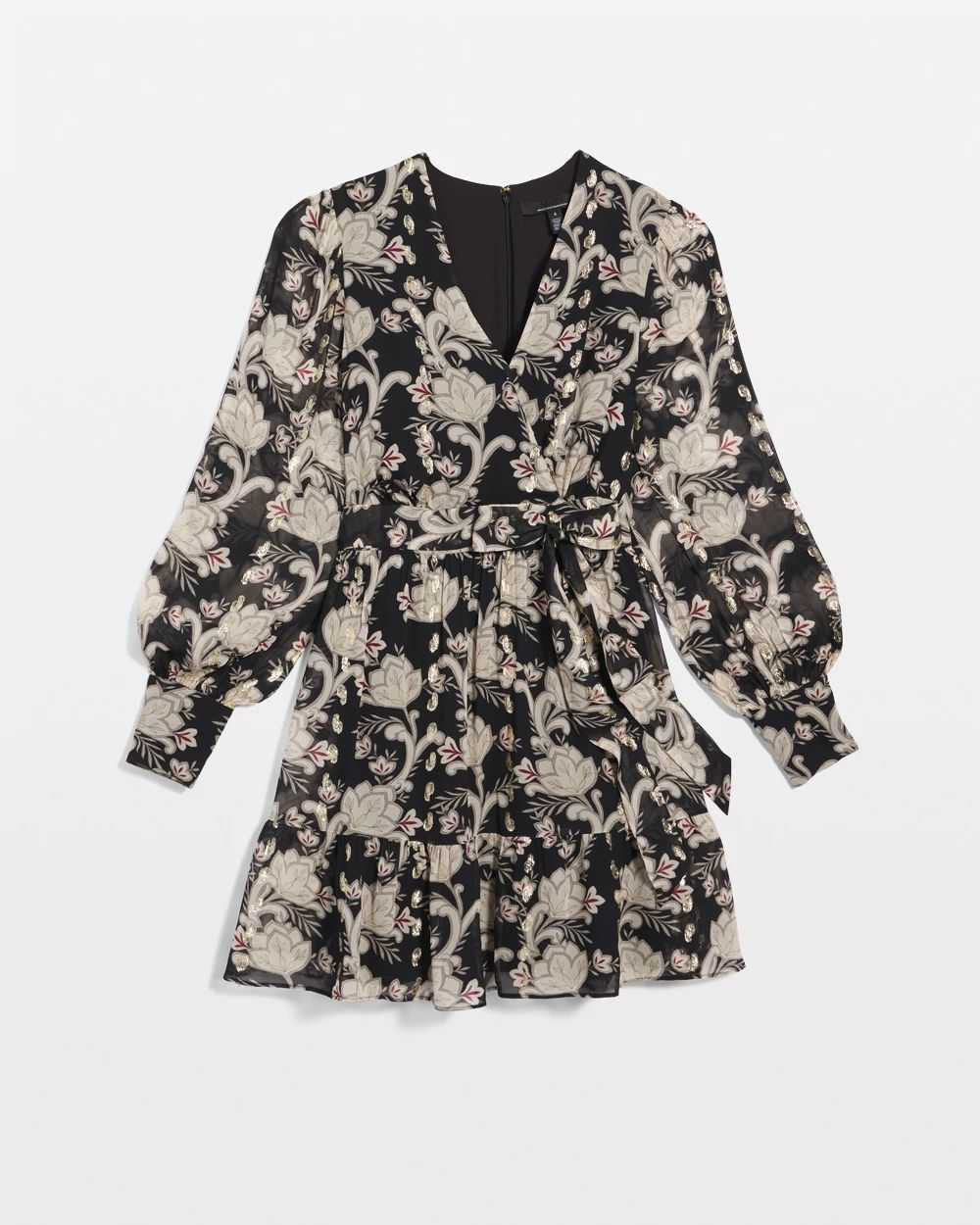 Long Sleeve V-neck Mini Dress