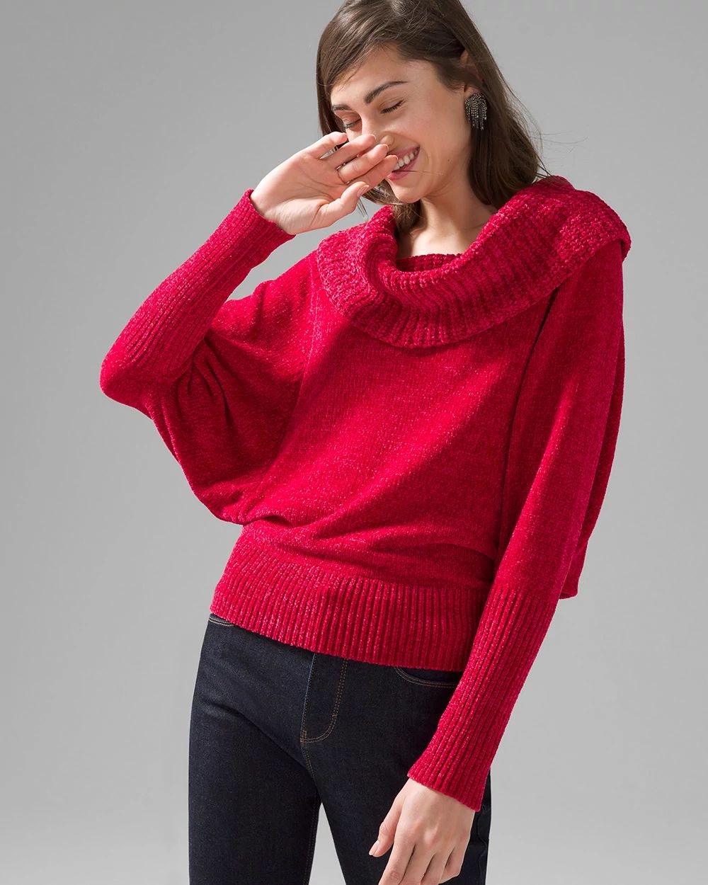 Cowl Neck Chenille Sweater