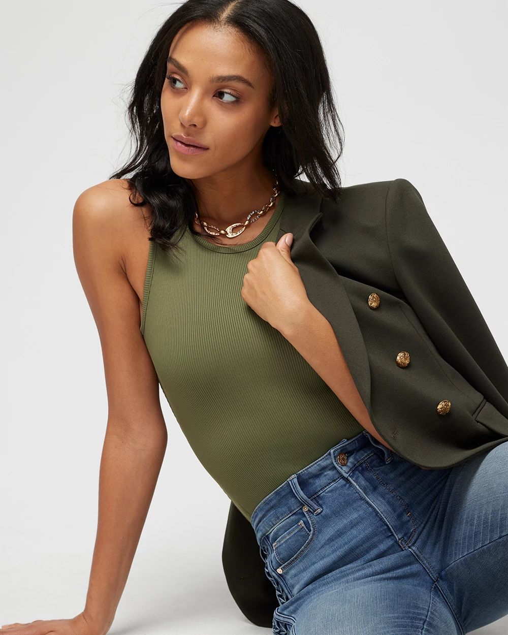 WHBM FORME™ Ribbed Stretch Tank