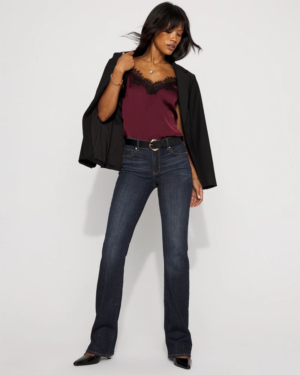 Lace Trimmed Satin Camisole