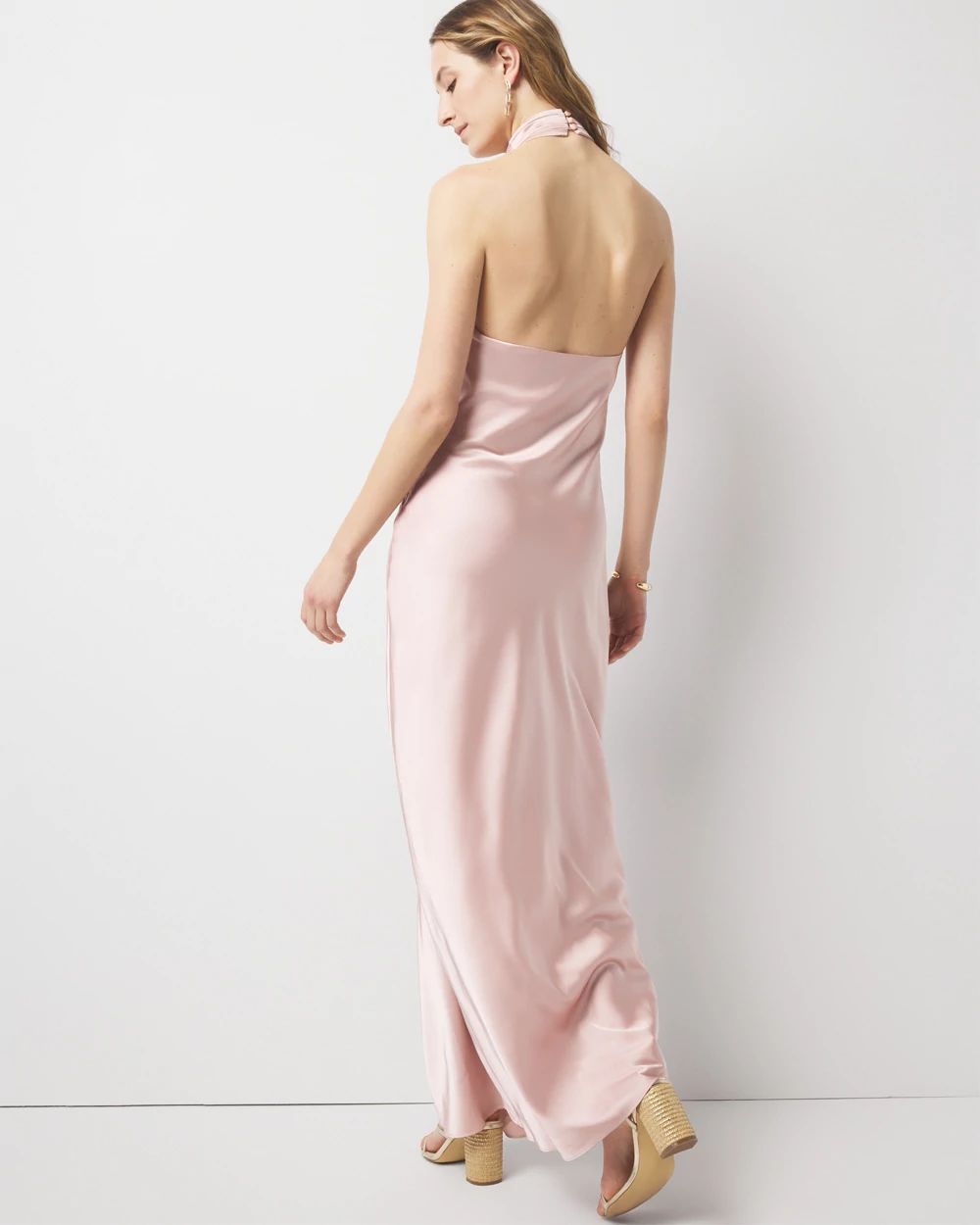 Satin Halter Maxi Dress