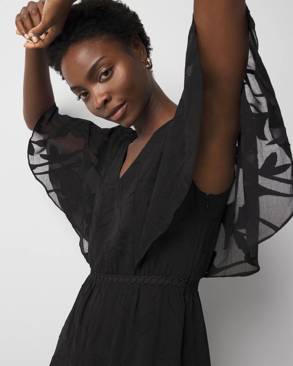 Flounce + Floral Burnout Dress