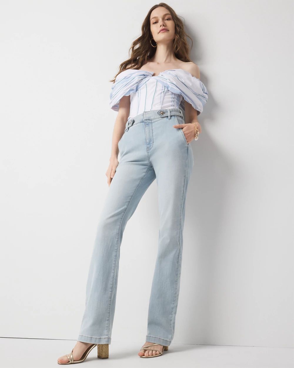 Extra High-Rise Novelty Tab Bootcut Jean