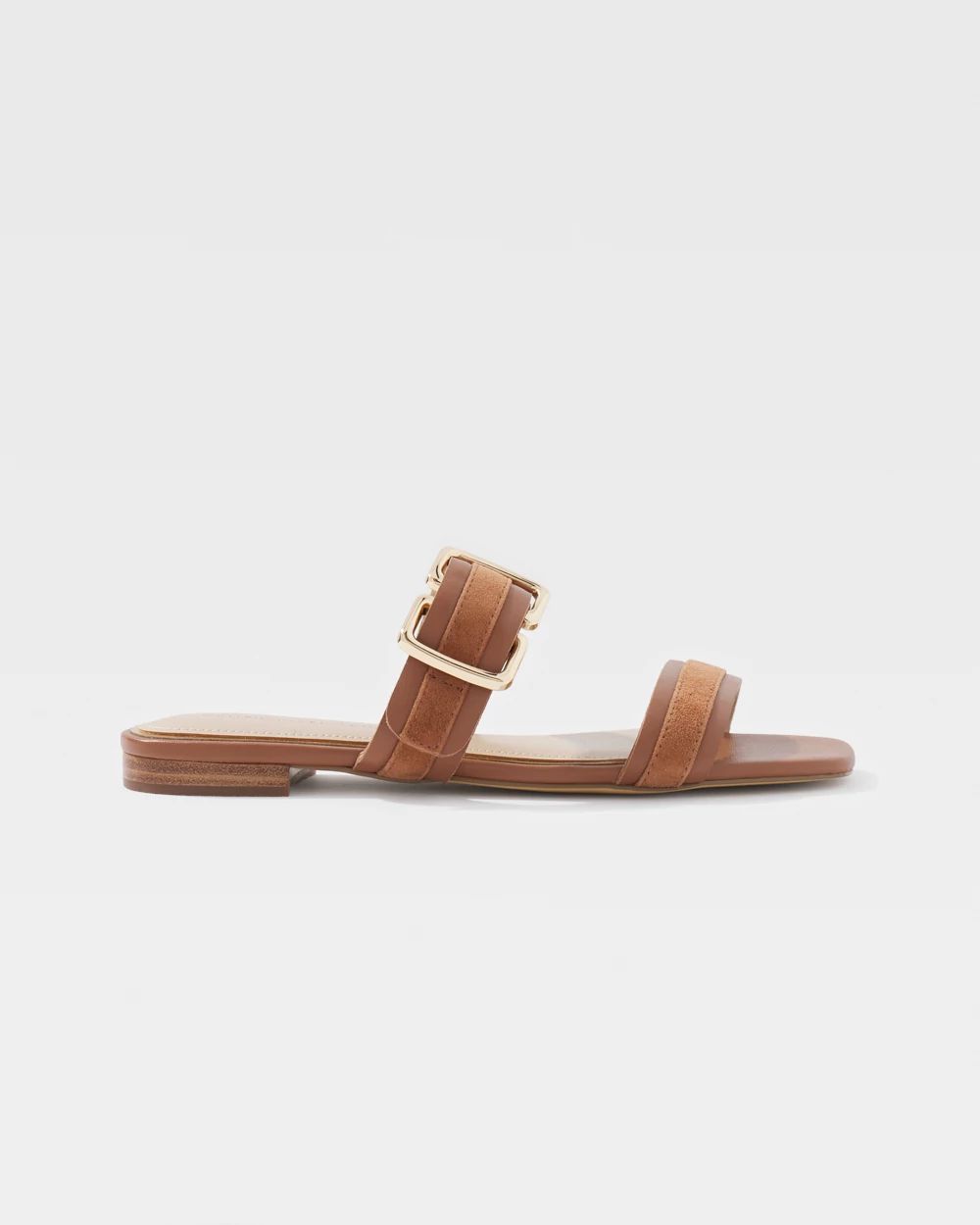 Gold Buckle Flat Sandal