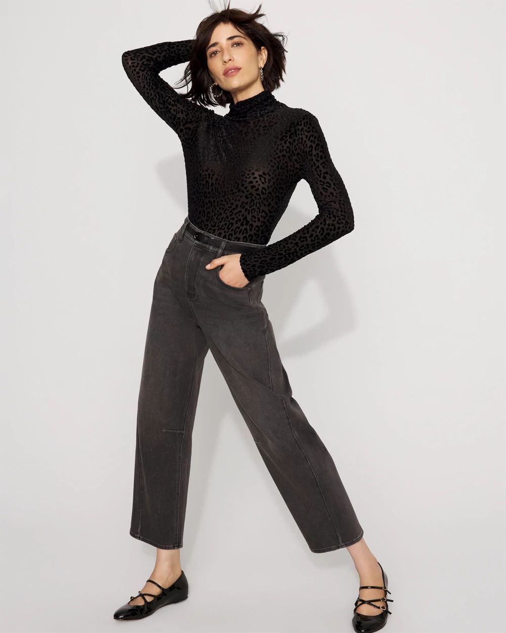 WHBM FORME™ Burnout Leopard Print Velvet Top