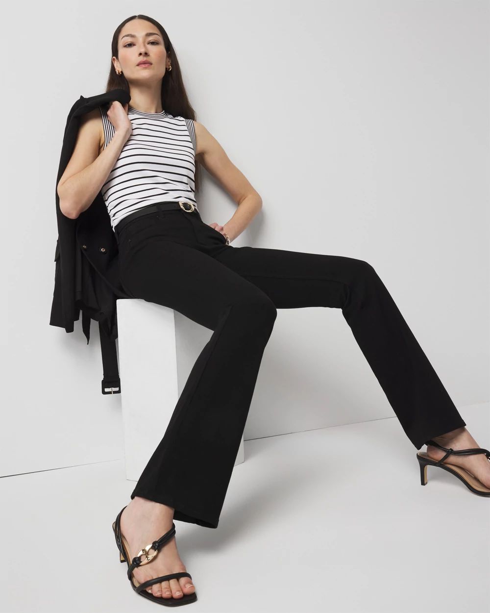 High-Rise Sculpt Skinny Flare Jeans click to view larger image.