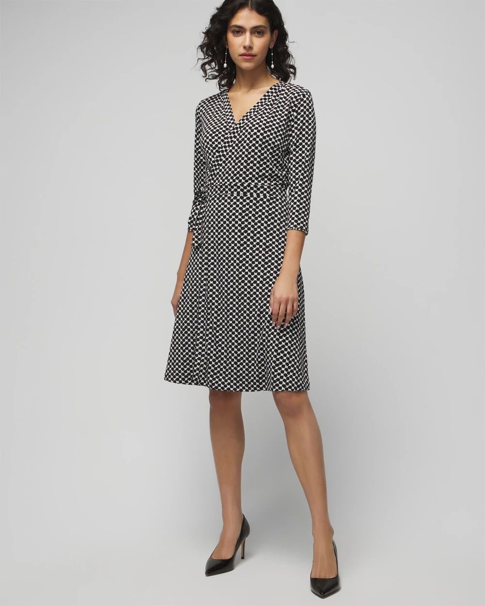 3/4 Sleeve Reversible Wrap Dress