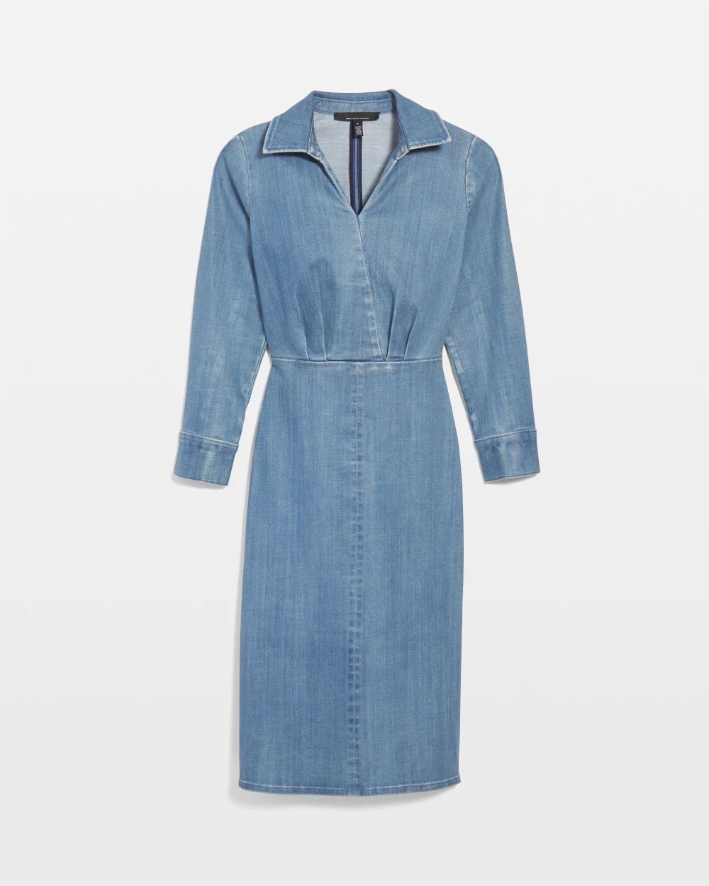 Petite Clear Coated Denim Midi Dress