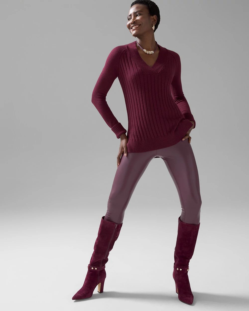 Faux Leather Runway Legging