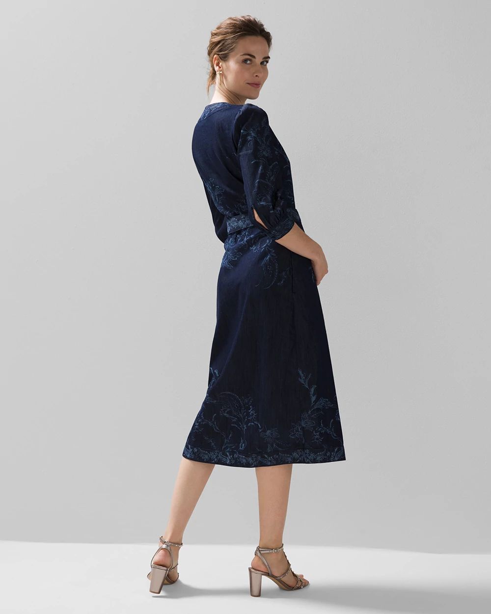Denim Wrap Midi Dress