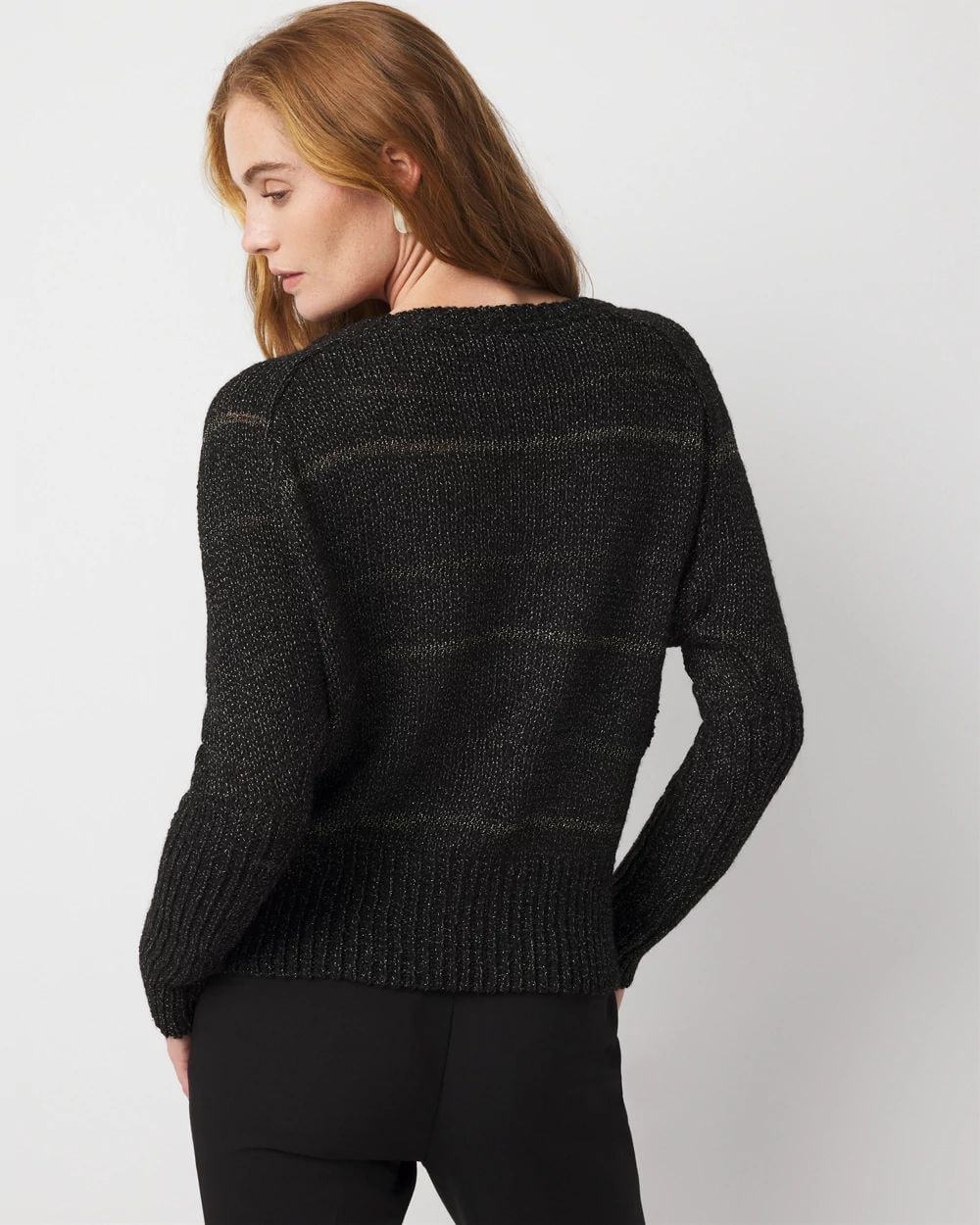 Metallic Dolman Pullover Sweater