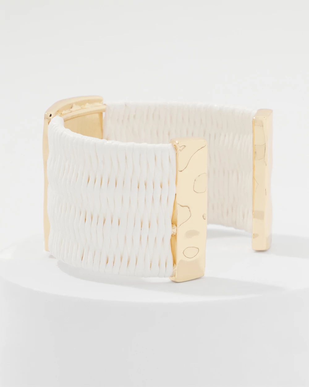 Ecru Raffia + Gold Cuff
