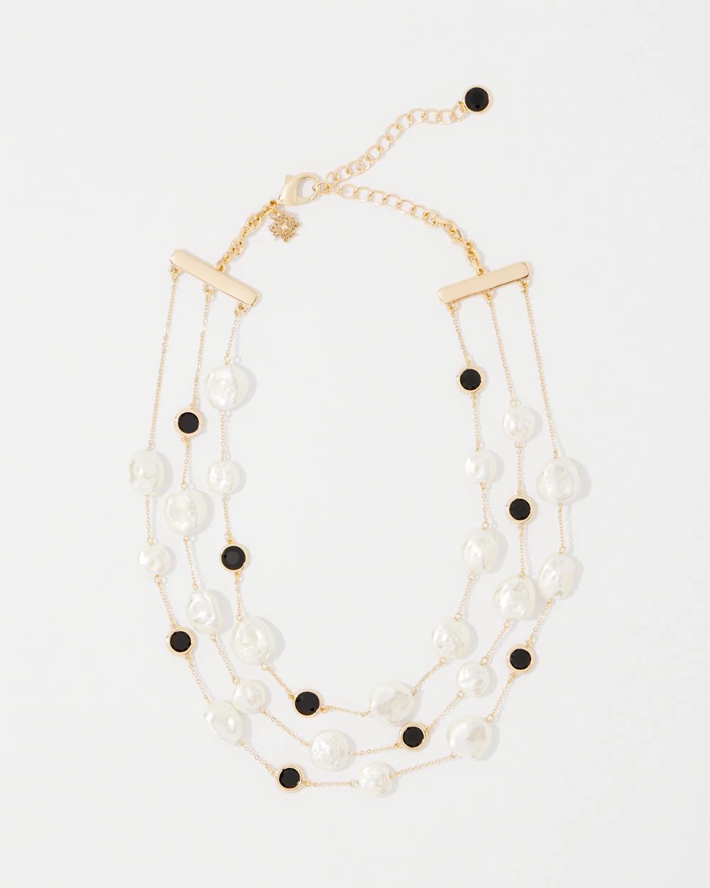 Black + White Multiple Strand Short Necklace