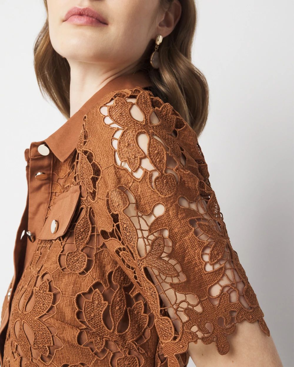 Petite Lace Shirt Dress