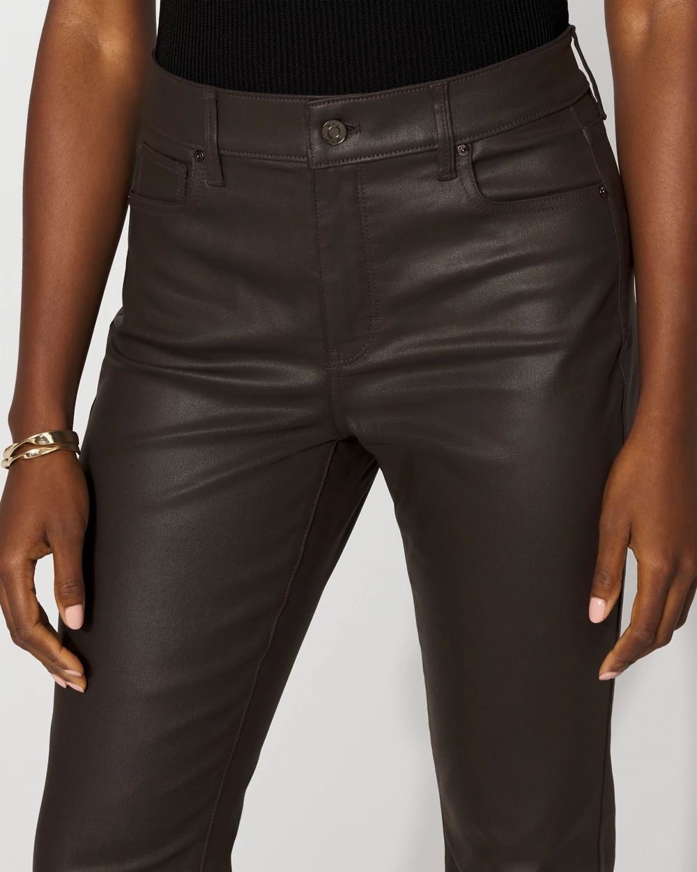 High-Rise Coated Micro Bootcut Jean