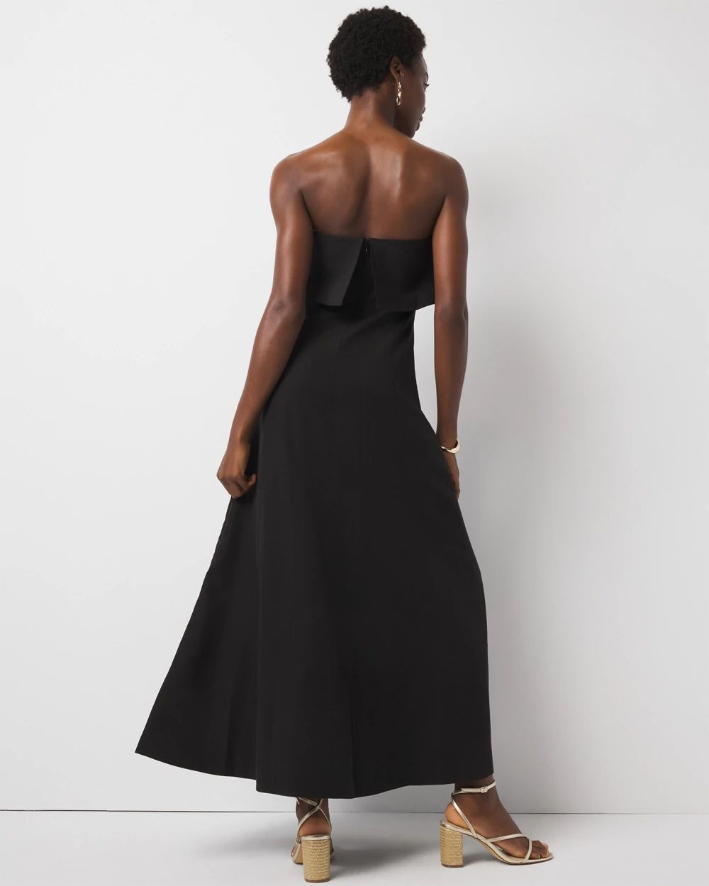 Linen-Blend Strapless Maxi Dress