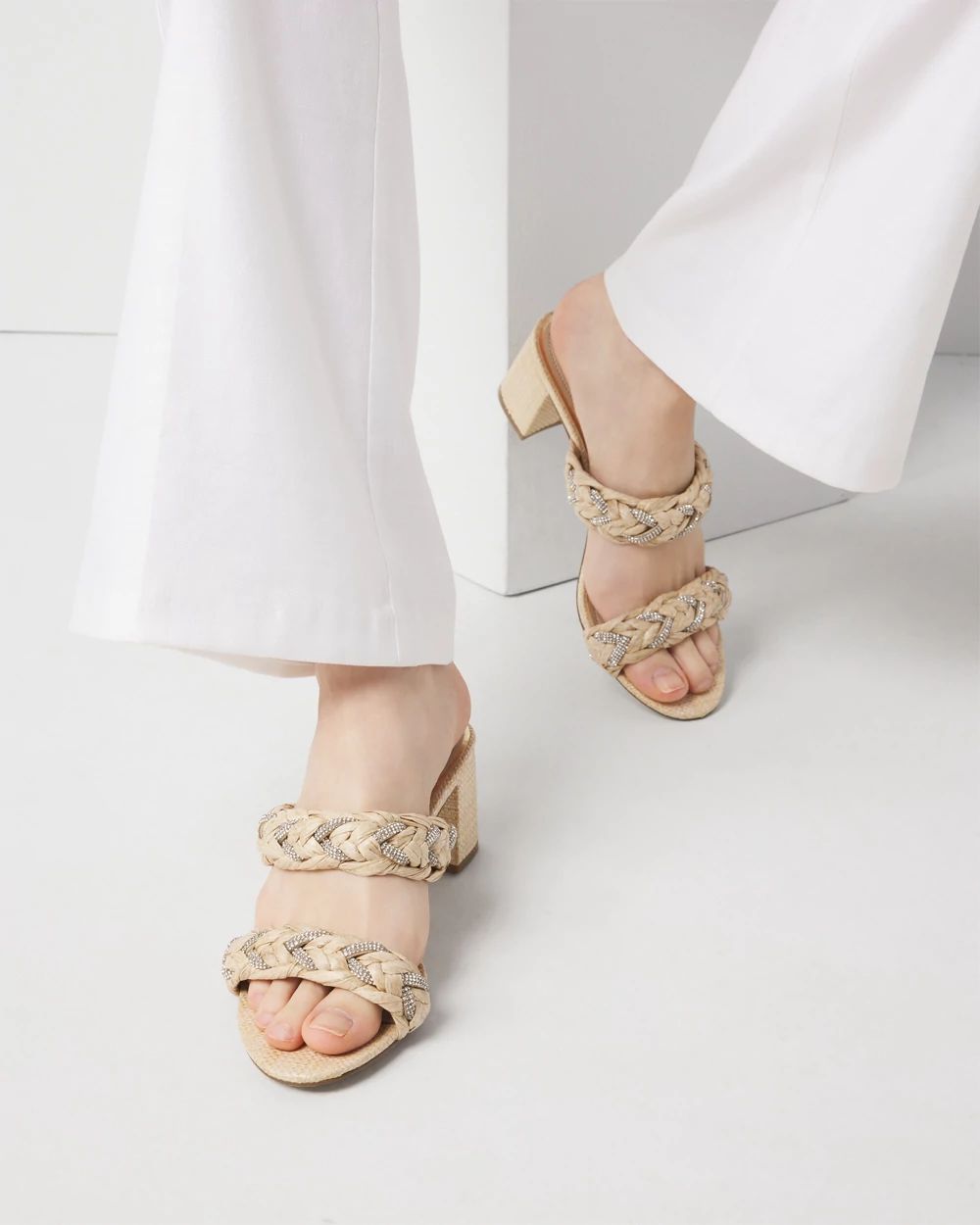 Braided Raffia Heeled Sandal