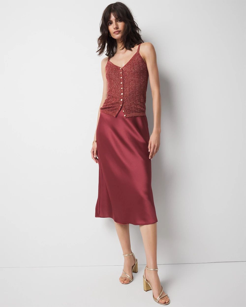 Satin Slip A-Line Skirt