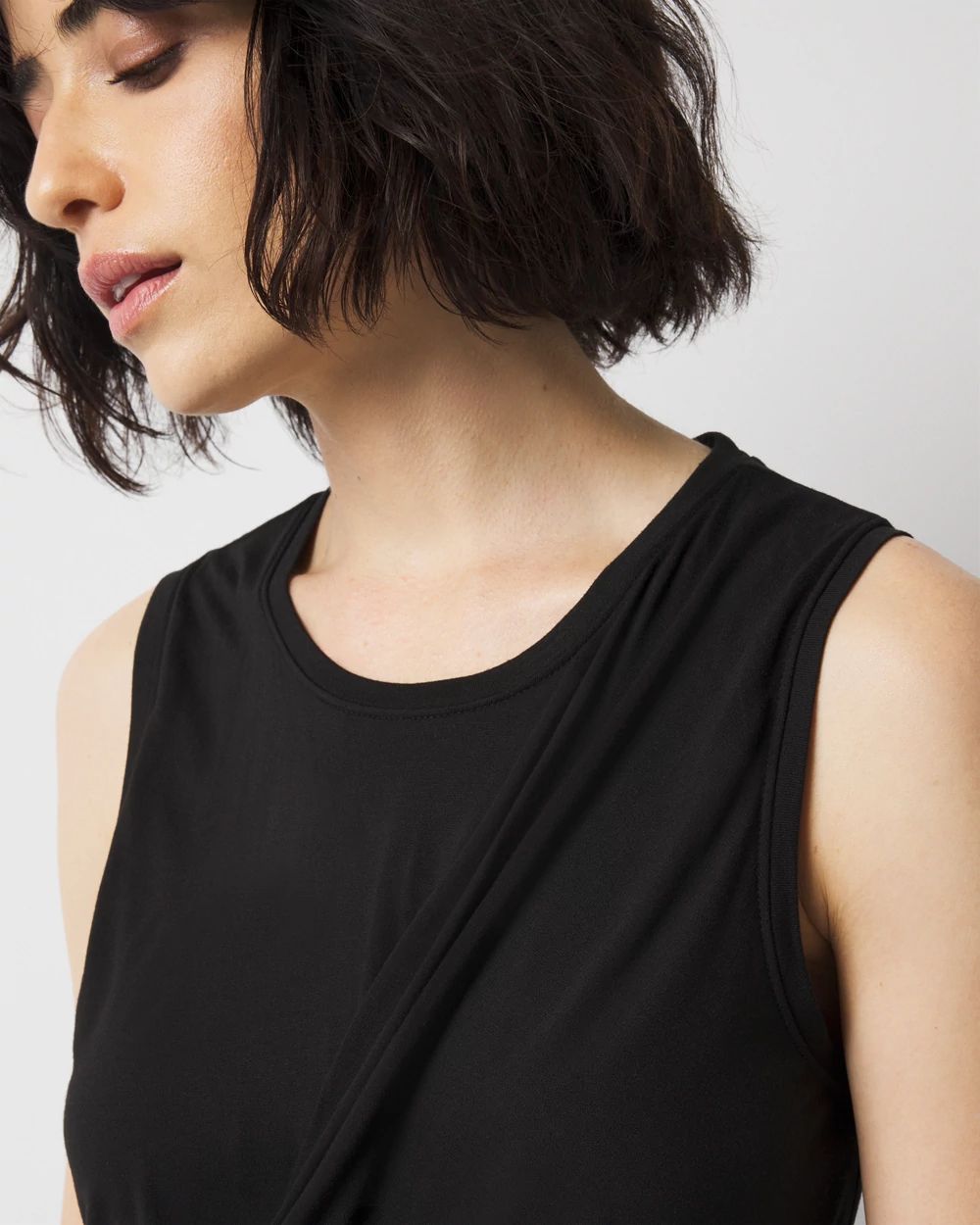 Pleated Wrap Tank Top