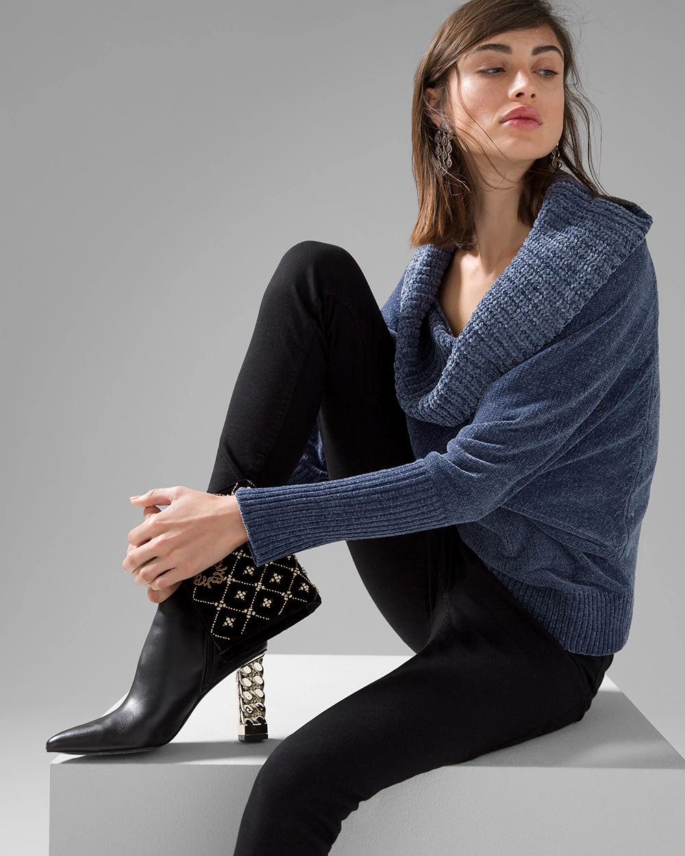 Cowl Neck Chenille Sweater