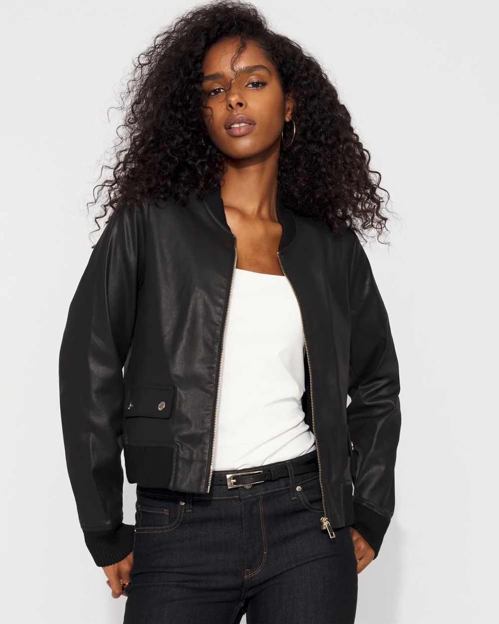 Coated Bomber Jacket