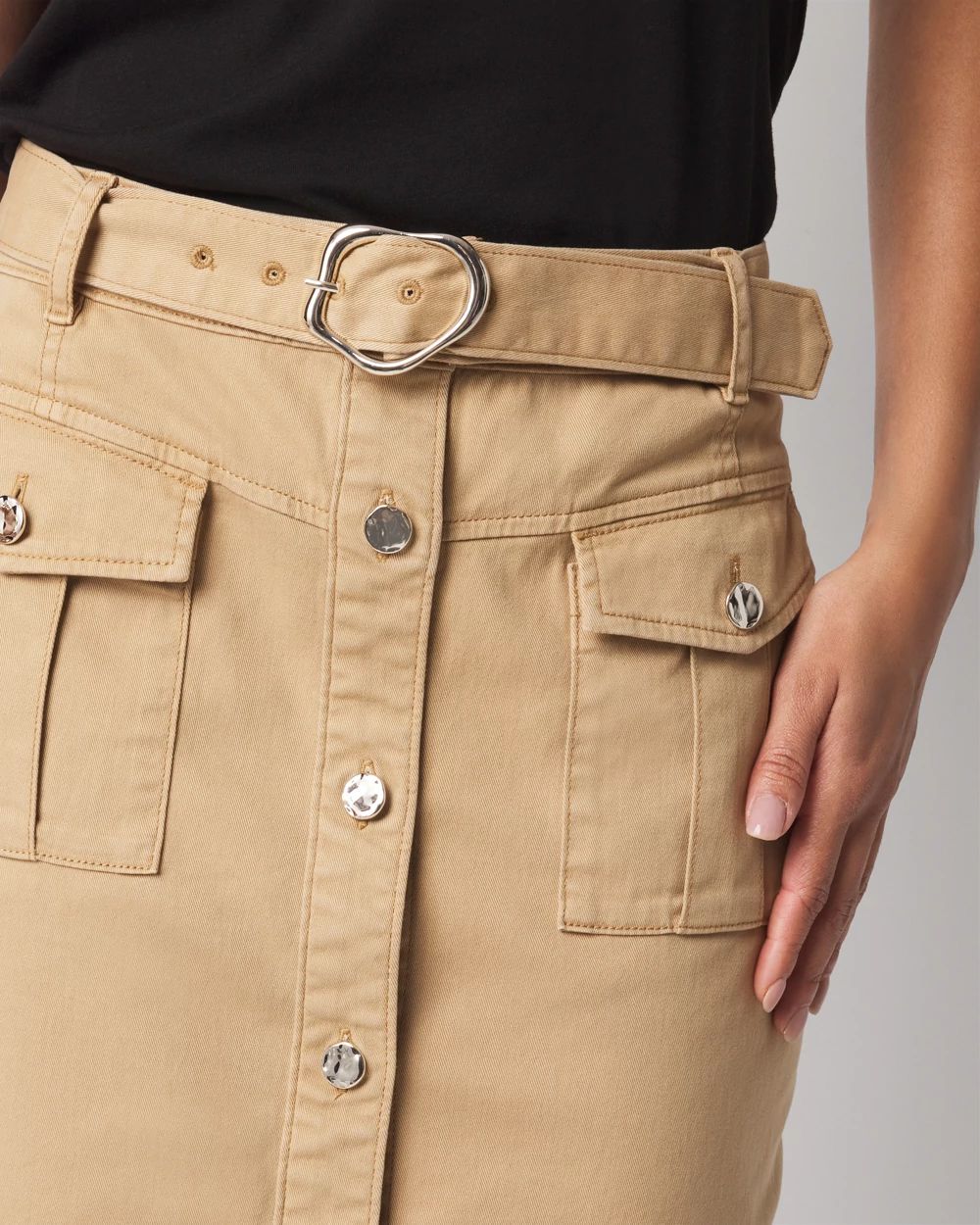 Belted Cargo Mini Skirt