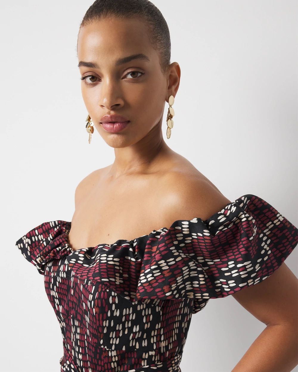 Off-the-Shoulder Poplin Mini Dress