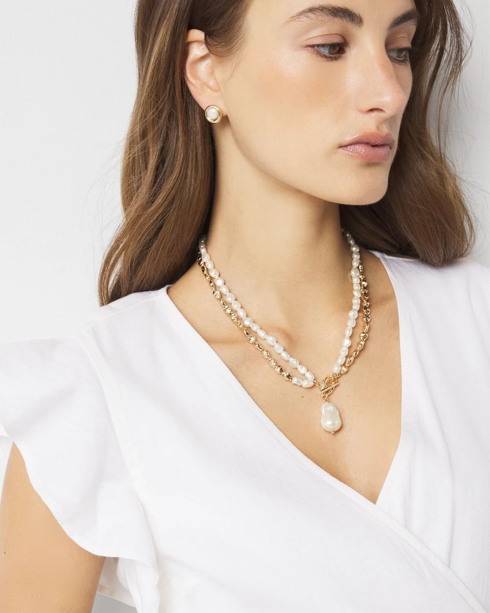 Gold + Pearl Convertible Pendant